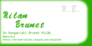 milan brunet business card
